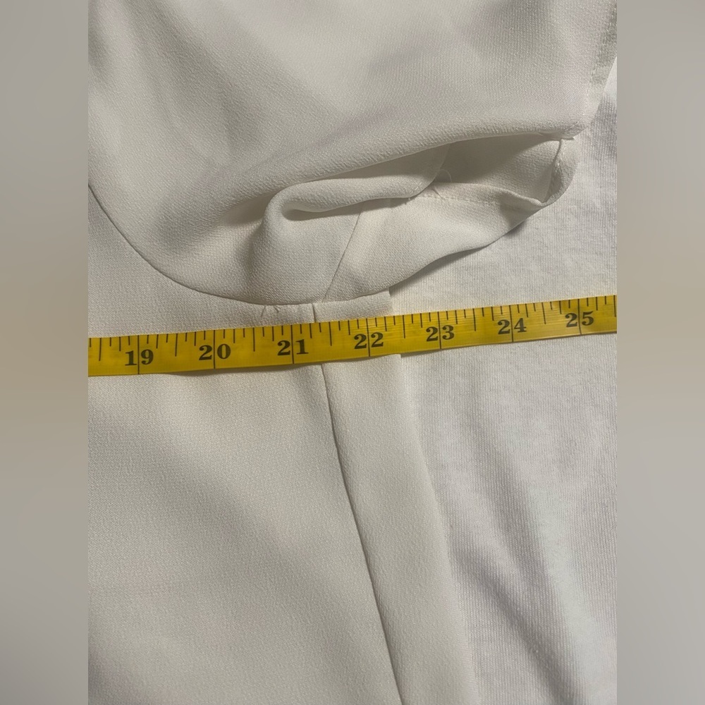 H&M Chiffon Top with Neck Tie Ivory Women's Size S Flowy Boxy Short Sleeve - Picture 4 of 5